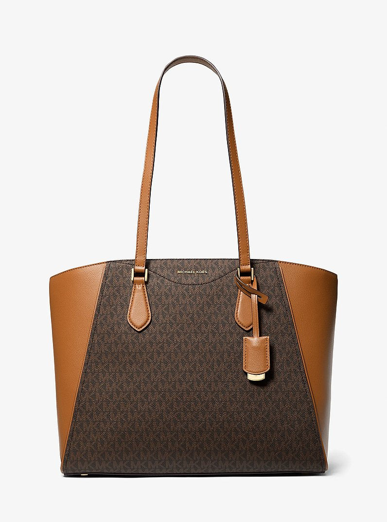 Grand cabas Taryn en cuir à logo Signature