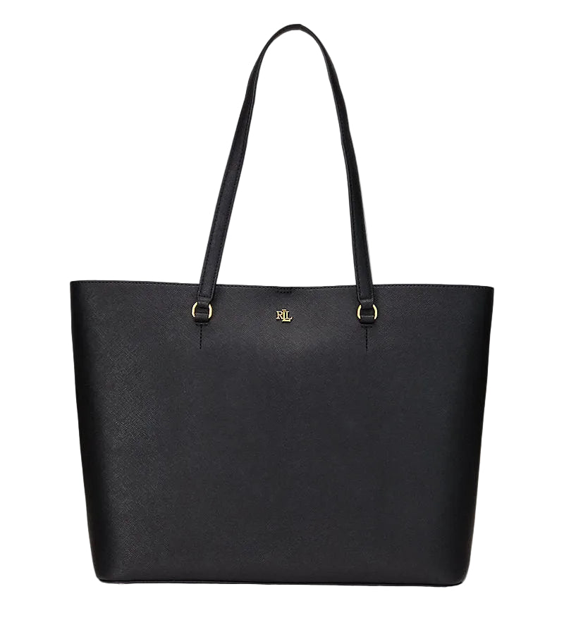 Grand cabas Karly cuir hachure croisée - Noir