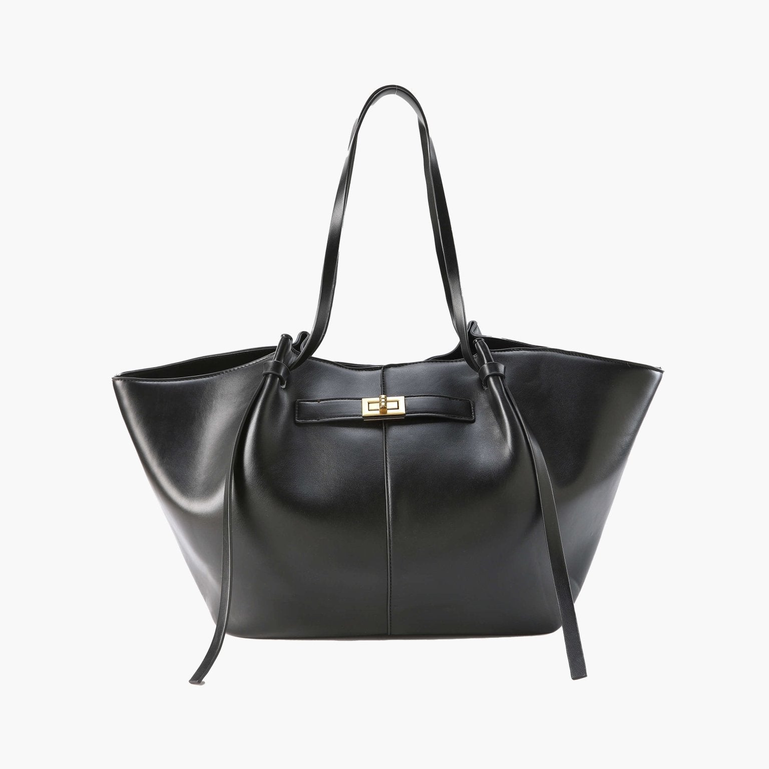 Sac cabas femme en cuir vegan, porté à l'épaule